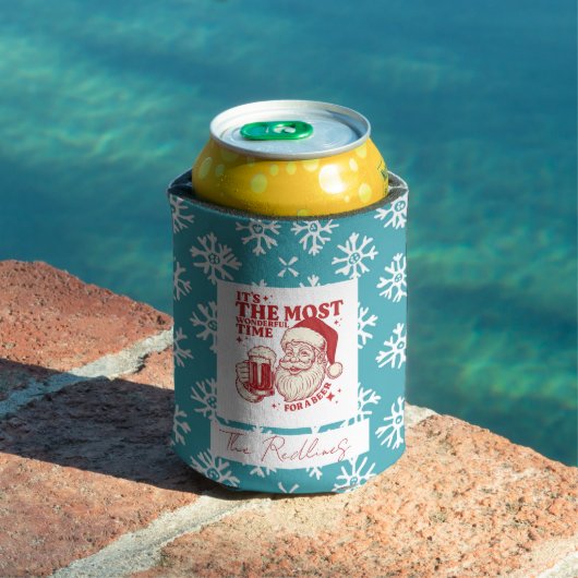 Blaue und weiße Schneeflocken Weihnachtsmuster Dosenkühler (In Situ Pool)