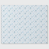 Blaue und weiße Schneeflocken Winter Moderne Weihn Geschenkpapier (Flach)