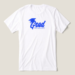 Blaue und weiße Schulfarben Abschluss Tag Personal Tri-Blend Shirt