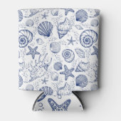 Blaue und weiße Seashell Starfish können kühler we Dosenkühler (Vorderseite)