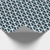 Blaue und weiße Seemannskulptur Modernes Geschenk Geschenkpapier (Ecke)