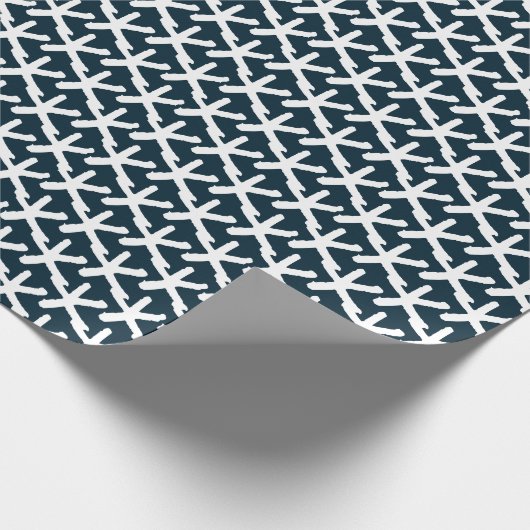 Blaue und weiße Seemannskulptur Modernes Geschenk Geschenkpapier (Ecke)