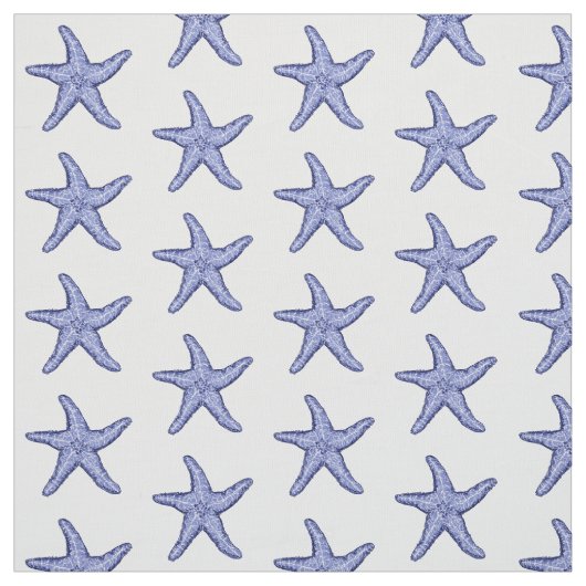 Blaue und weiße Seesterne Stoff (Muster)