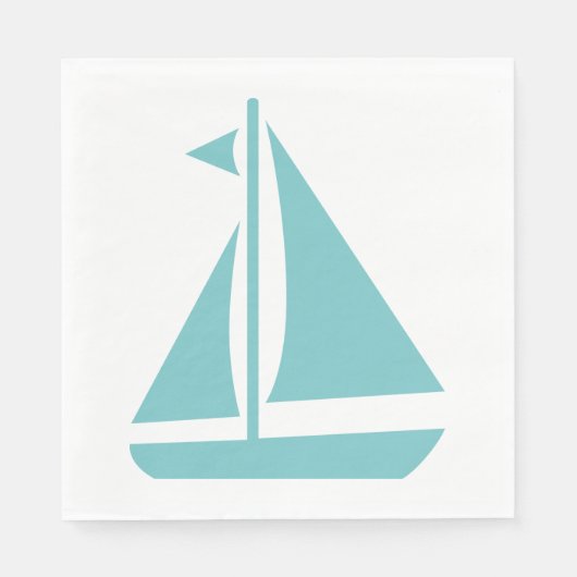 Blaue und weiße Segelboote, Hochzeit / Party Serviette (Vorderseite)