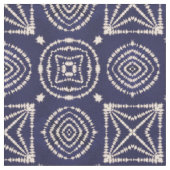 Blaue und weiße Shibori Geometrie Stoff (Nahaufnahme)