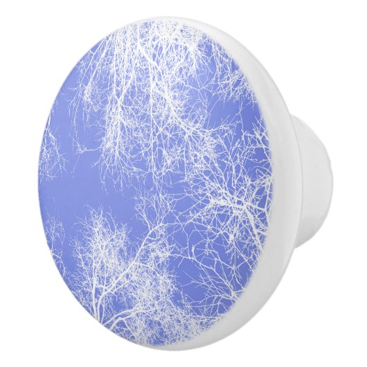 Blaue und weiße Silberhäuser Keramikknauf (Rechts)