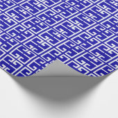 Blaue und weiße spanische Fliese Geschenkpapier (Ecke)