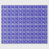 Blaue und weiße spanische Fliese Geschenkpapier (Flach)