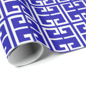 Blaue und weiße spanische Fliese Geschenkpapier (Rolleneckpunkt)