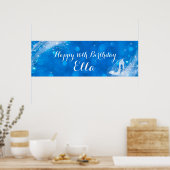 Blaue und weiße Sparkle Aschenputtel Ferse Custom Poster (Küche)