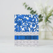 Blaue und weiße Spitze Postkarte (Stehend Vorderseite)