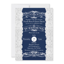 Blaue und weiße Spitzen Elegante Hochzeitsfeiern