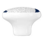 Blaue und weiße Spitzen Rustikale Romantische Eleg Keramikknauf (Seitenansicht)