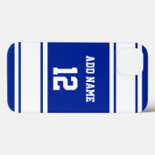Blaue und weiße Sportstreifen Case-Mate iPhone Hülle (Rückseite (Horizontal))