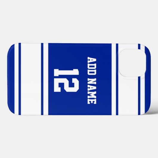 Blaue und weiße Sportstreifen Case-Mate iPhone Hülle (Rückseite (Horizontal))