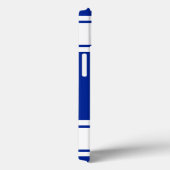 Blaue und weiße Sportstreifen Case-Mate iPhone Hülle (Rückseite / Rechts)