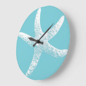 Blaue und weiße Starfish-Uhr Große Wanduhr (Winkel)