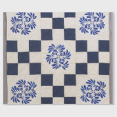 Blaue und weiße Steppe Geschenkpapier (Flach)