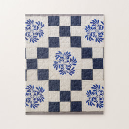 Blaue und weiße Steppe Puzzle