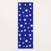 Blaue und weiße Sterne auf Navy Blue Yogamatte (Rückseite)