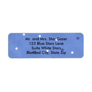 Blaue und weiße Sterne Blended Blue Address Labels