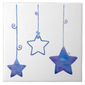 Blaue und weiße Sterne Fliese (Vorderseite)