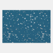 Blaue und weiße Sterne Geschenkpapier Set (Vorderseite 2)