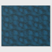 Blaue und weiße Sterne Nacht Celestial Geschenkpapier (Flach)