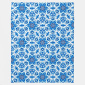 Blaue und weiße Sterne Weihnachtsmuster Fleecedecke (Vorderseite)