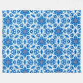 Blaue und weiße Sterne Weihnachtsmuster Fleecedecke (Vorderseite (Horizontal))