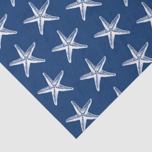 Blaue und weiße Strandküste Seidenpapier (Ausschnitt)