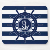 Blaue und weiße Streifen, Ankerzeichen des Schiffe Mousepad (Vorne)