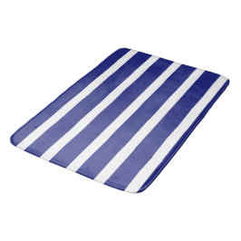 Blaue und weiße Streifen Badematte