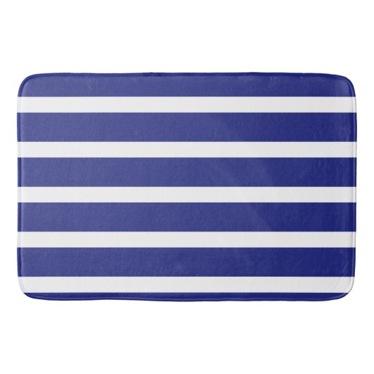 Blaue und weiße Streifen Badematte (Vorderseite)