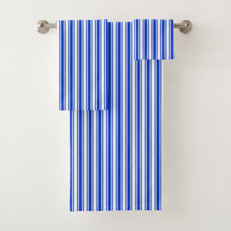 Blaue und weiße Streifen Badhandtuch Set
