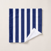 Blaue und weiße Streifen Badhandtuch Set (Waschlappen)