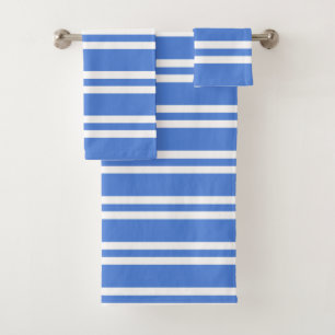 Blaue und weiße Streifen Badhandtuch Set