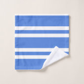 Blaue und weiße Streifen Badhandtuch Set (Waschlappen)