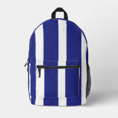 Blaue und weiße Streifen Bedruckter Rucksack (Vorderseite)