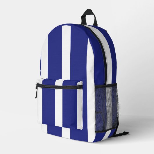 Blaue und weiße Streifen Bedruckter Rucksack (Rückseitige Ecke Rechts)