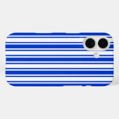Blaue und weiße Streifen Case-Mate iPhone Hülle (Rückseite (Horizontal))