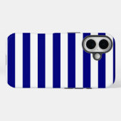 Blaue und weiße Streifen Case-Mate iPhone Hülle (Rückseite (Horizontal))