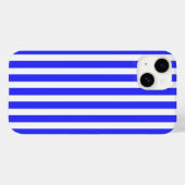 Blaue und weiße Streifen Case-Mate iPhone Hülle (Rückseite (Horizontal))