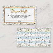 Blaue und weiße Streifen, Confetti-Windeln-Raffelk Begleitkarte (Vorne/Hinten)