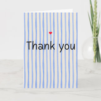 Blaue und weiße Streifen "Danke" Grußkarten  Karte