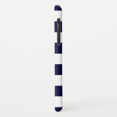 Blaue und weiße Streifen der Navy mit Anker Case-Mate iPhone Hülle (Hinten/Links)