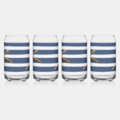 Blaue und weiße Streifen Dosenglas (Links)