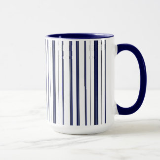 Blaue und weiße Streifen - Dunkel Tasse