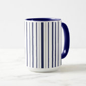 Blaue und weiße Streifen - Dunkel Tasse (VorderseiteRechts)