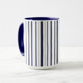 Blaue und weiße Streifen - Dunkel Tasse (Vorderseite Links)